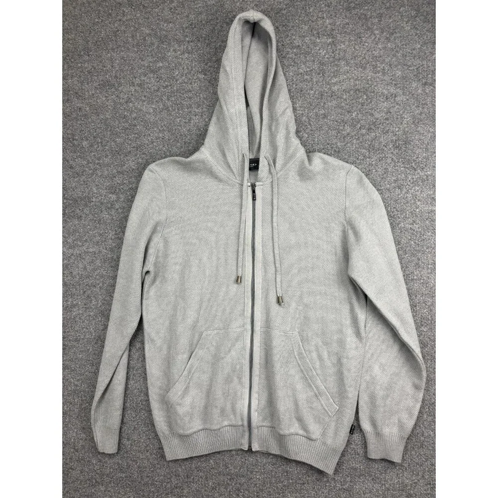Sand Copenhagen‎ Sweater Mens Large Gray Knit Full Zip Hooded Jacket Casual